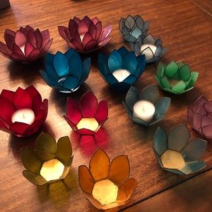 Lotus tea light holders.